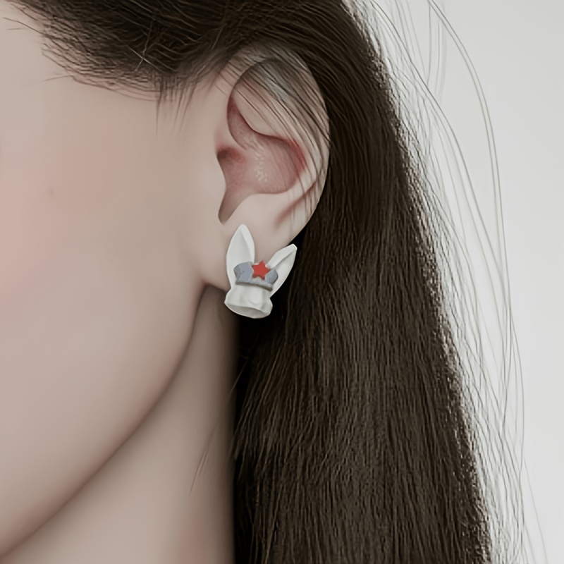 Women's Stylish Bunny Punk-Style Stud Earrings, Versatile Design